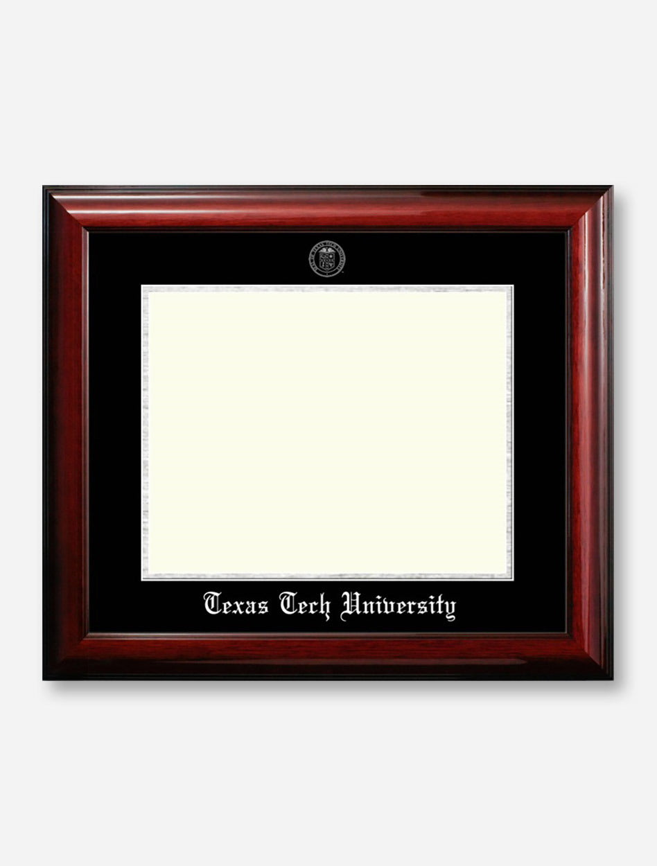 Texas Tech Silver Foil Seal Satin Mahogany Diploma Frame U3
