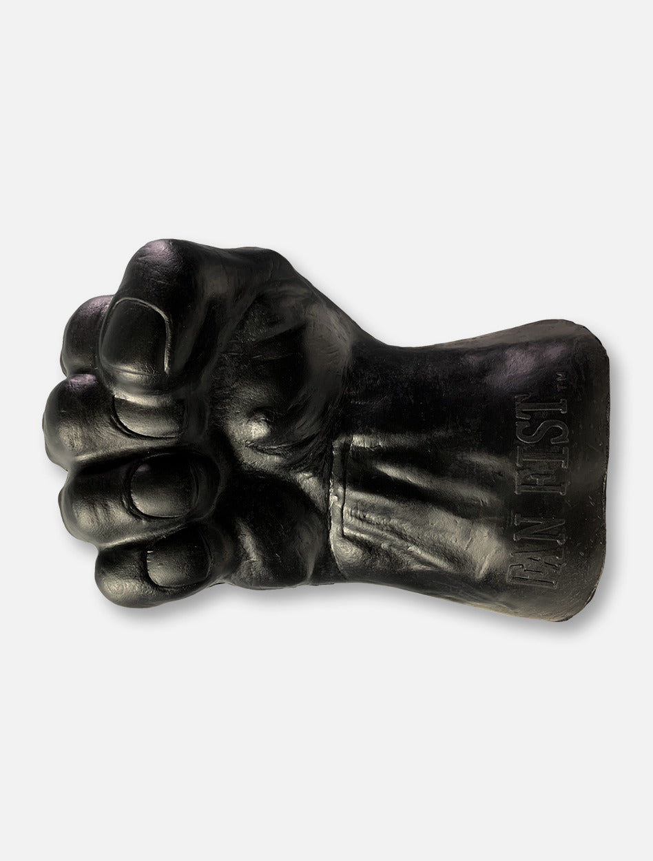 Black foam Texas Tech Fan Fist from the knuckle side, with “Fan Fist” embossed at the cuff