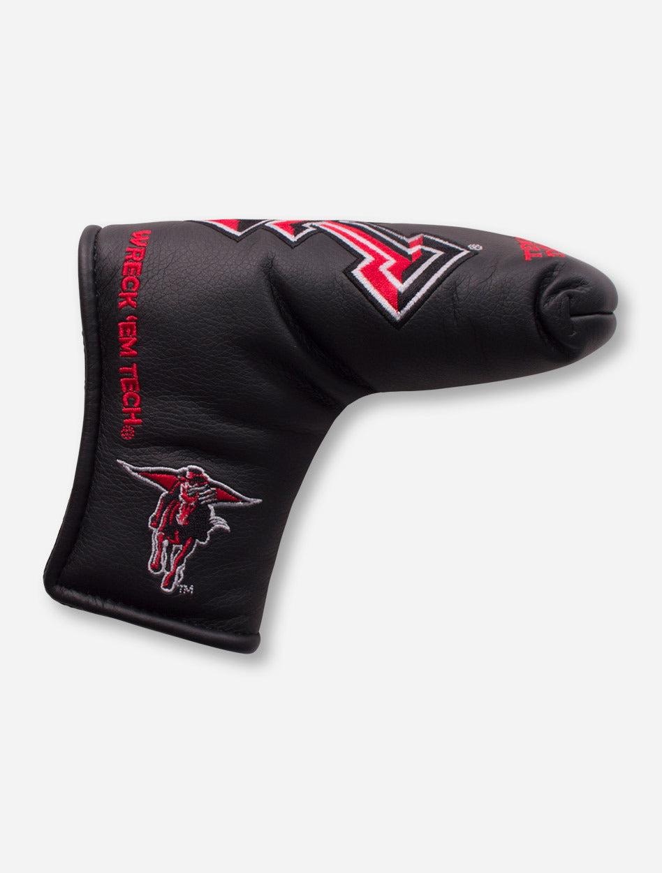 Team Effort Texas Tech Masked Rider on Black Blade Putter Cover