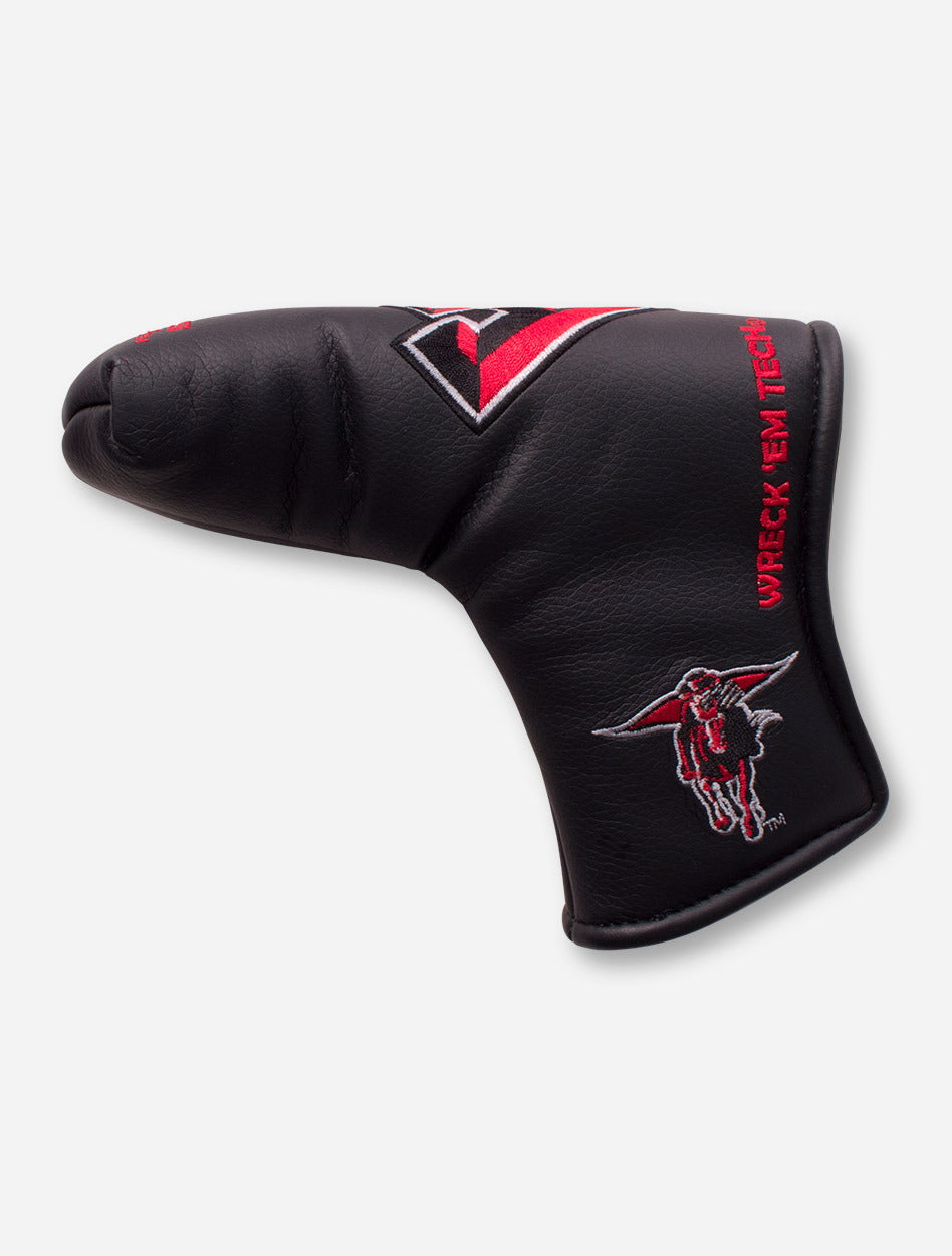 Team Effort Texas Tech Masked Rider on Black Blade Putter Cover