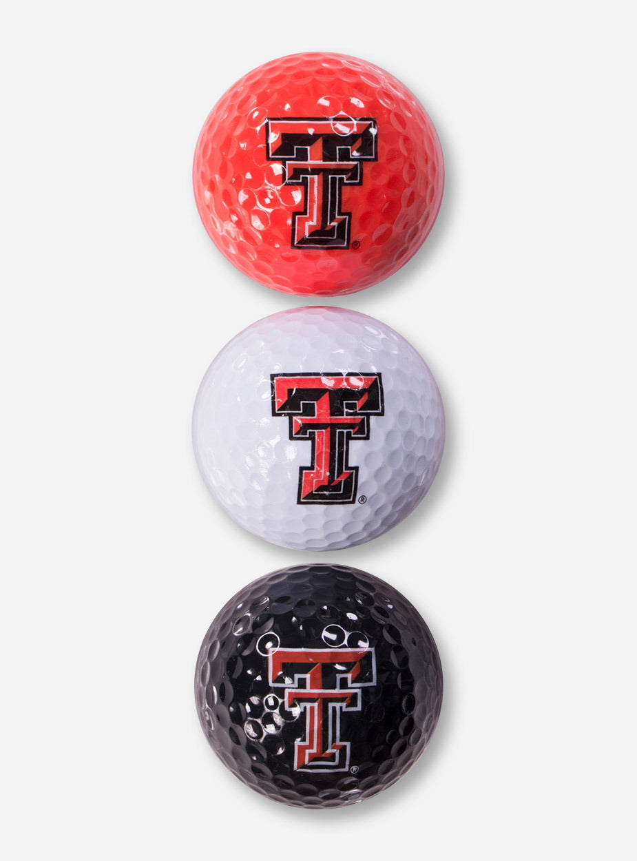 Texas Tech Double T Tri Color Golf Balls
