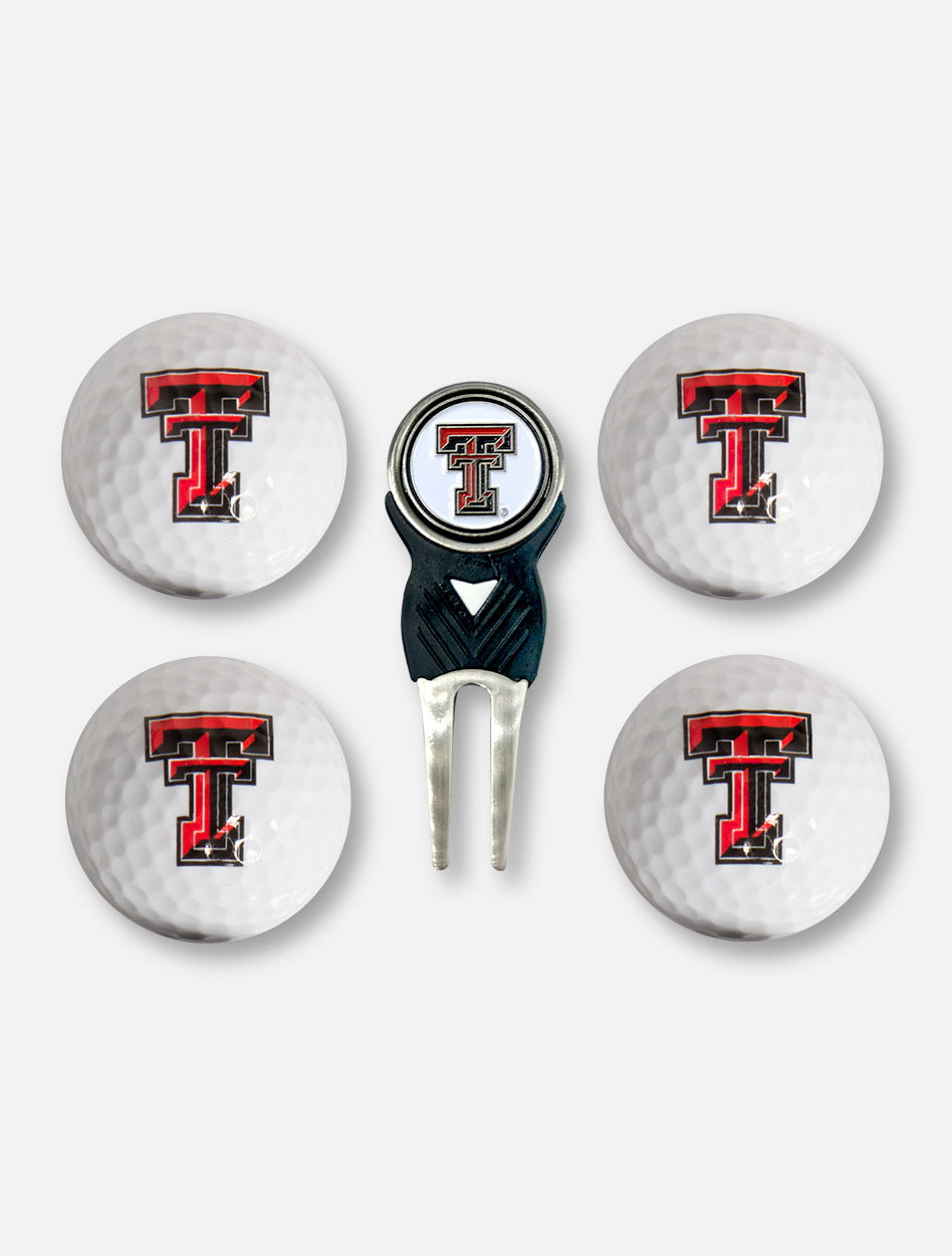 Team Golf Texas Tech Red Raiders Double T Divot Tool, Balls, and Ball Marker Gift Set