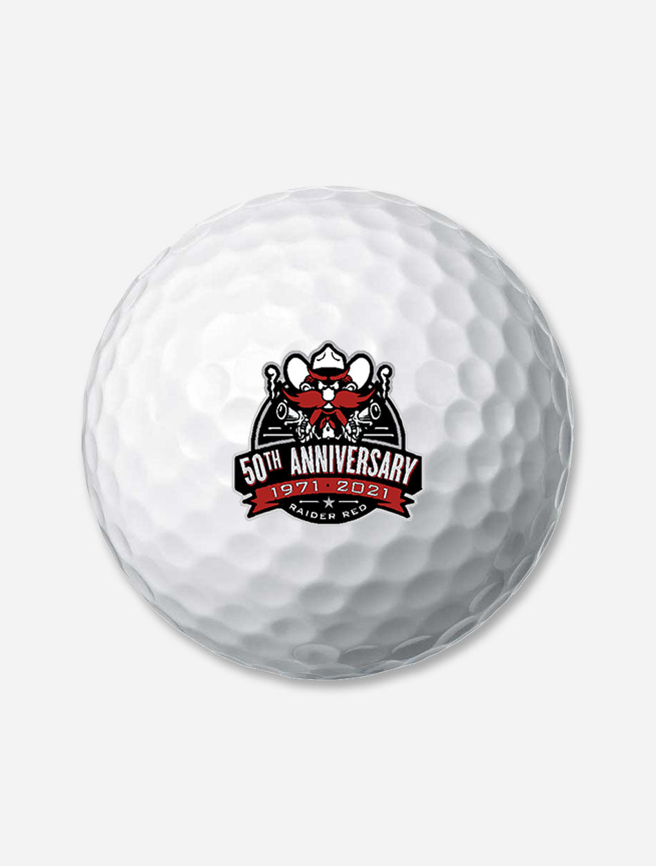 Texas Tech Raider Red 50th Anniversary 3 Pack of Golf Balls