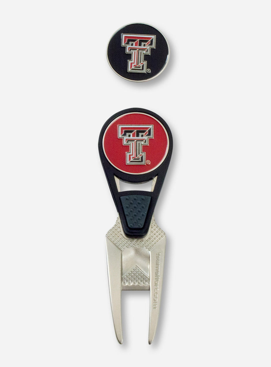 Texas Tech Double T Divot Tool with Magnetic Ball Markers