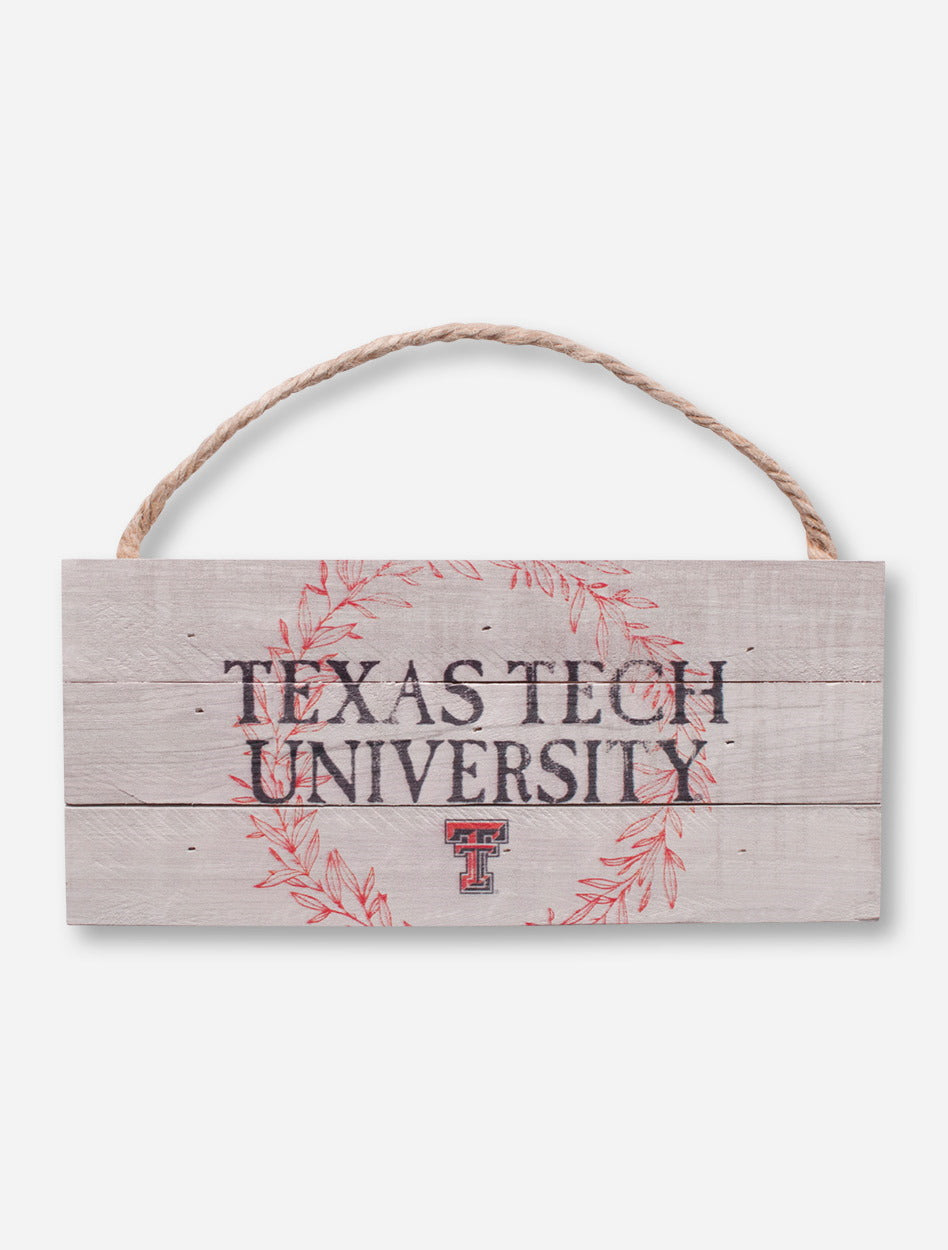 Texas Tech University Wreath Wood Sign
