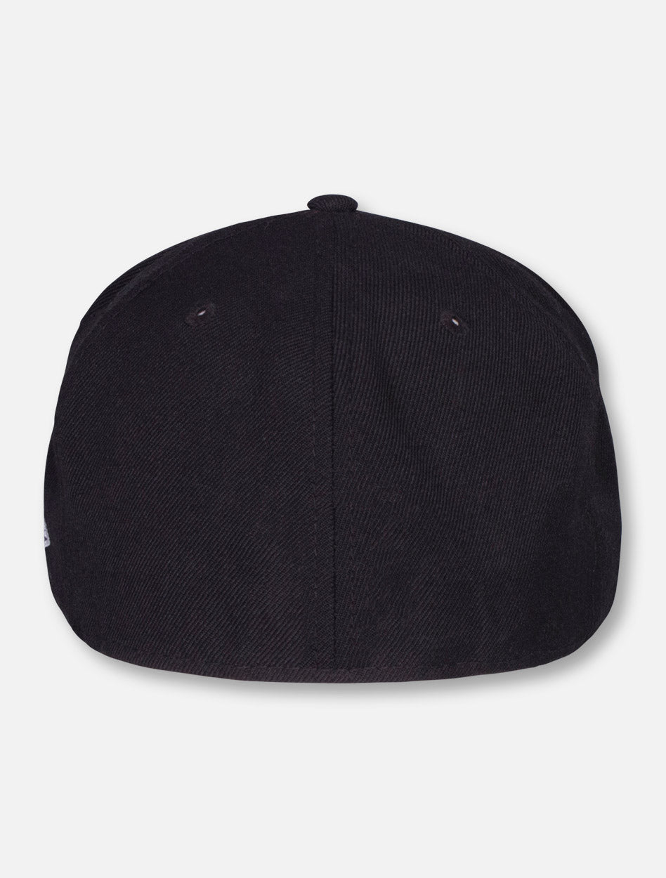 New Era Texas Tech Double T on Black Flat Bill Fitted Cap