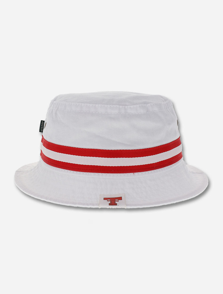 Texas Tech Red Raiders Throwback Double T with Red and White Ribbon Bucket Hat