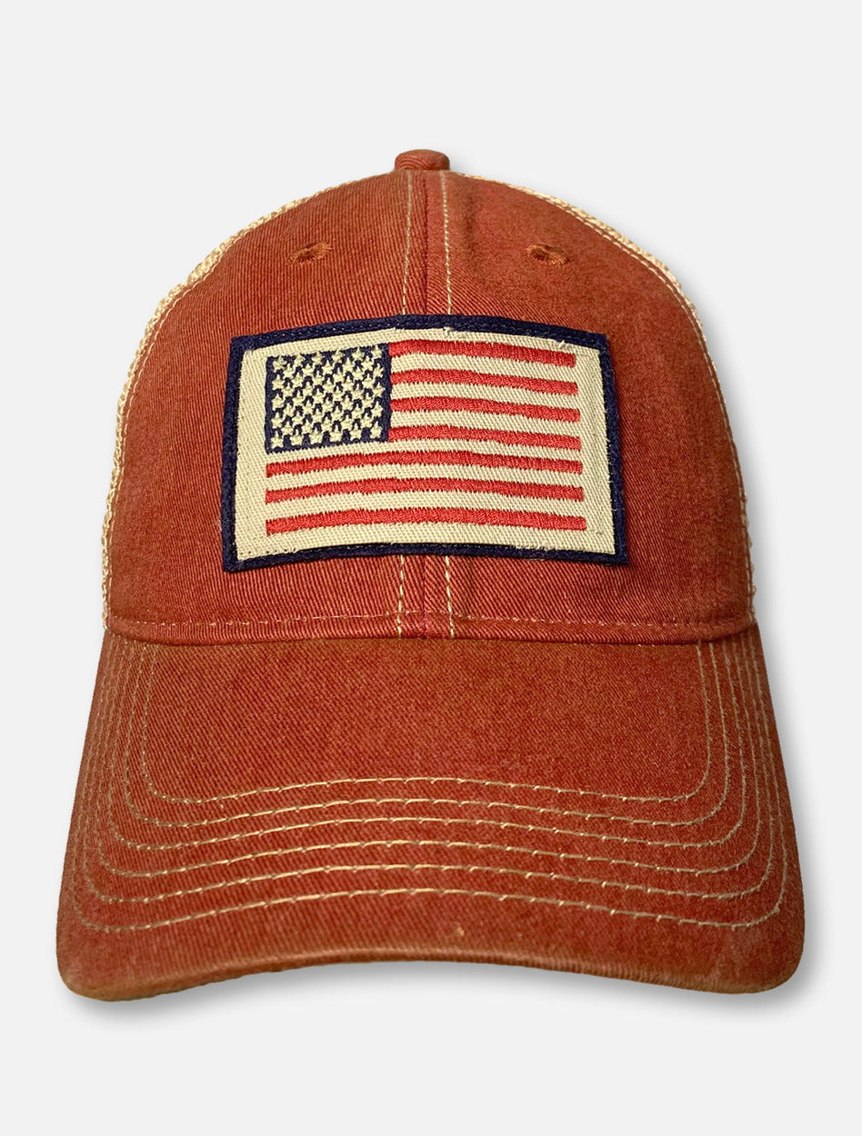 Legacy Texas Tech Red Raiders American Flag Patch Canvas And Mesh Snapback Cap