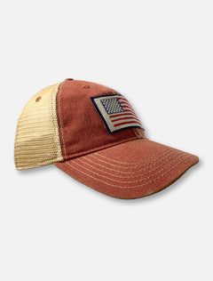 Legacy Texas Tech Red Raiders American Flag Patch Canvas And Mesh Snapback Cap