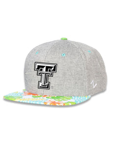 Texas Tech Zephyr Double T "Punchbowl" Floral Flatbill Snapback Cap