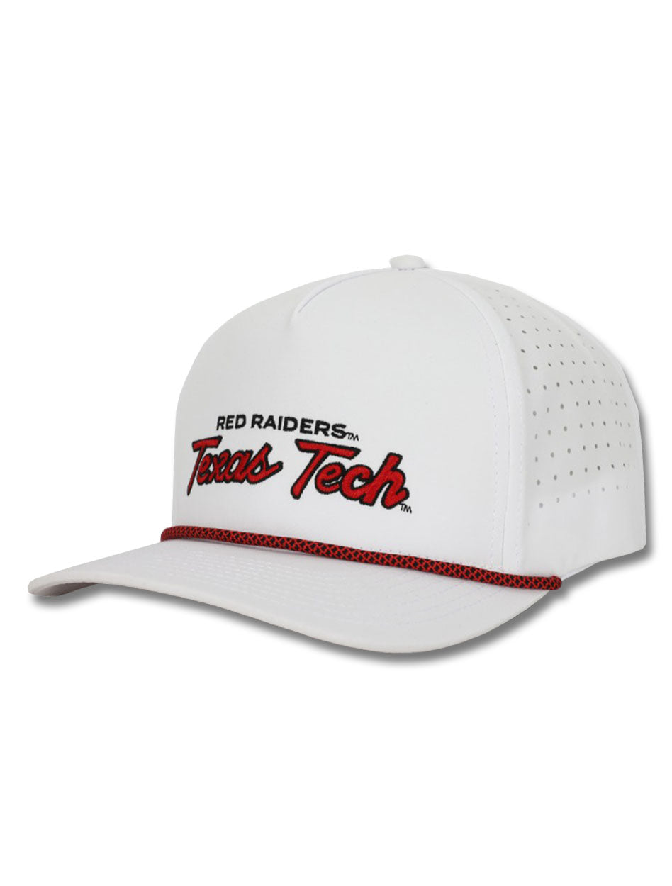 Dark Horse Texas Tech "SL Script" White Corded Sport Snapback Cap