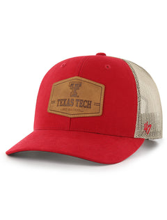 47 Brand Texas Tech Double T "Rawhide" Leather Patch Flatbill Snapback Cap