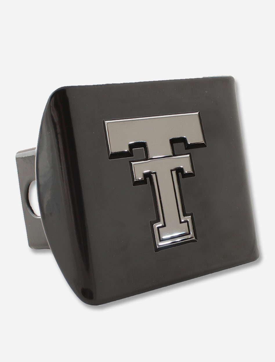 AMG Texas Tech  Red Raiders Throwback Double T Black Hitch Cover