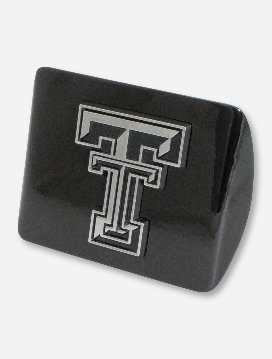 Texas Tech Chrome Double T on Black Hitch Cover