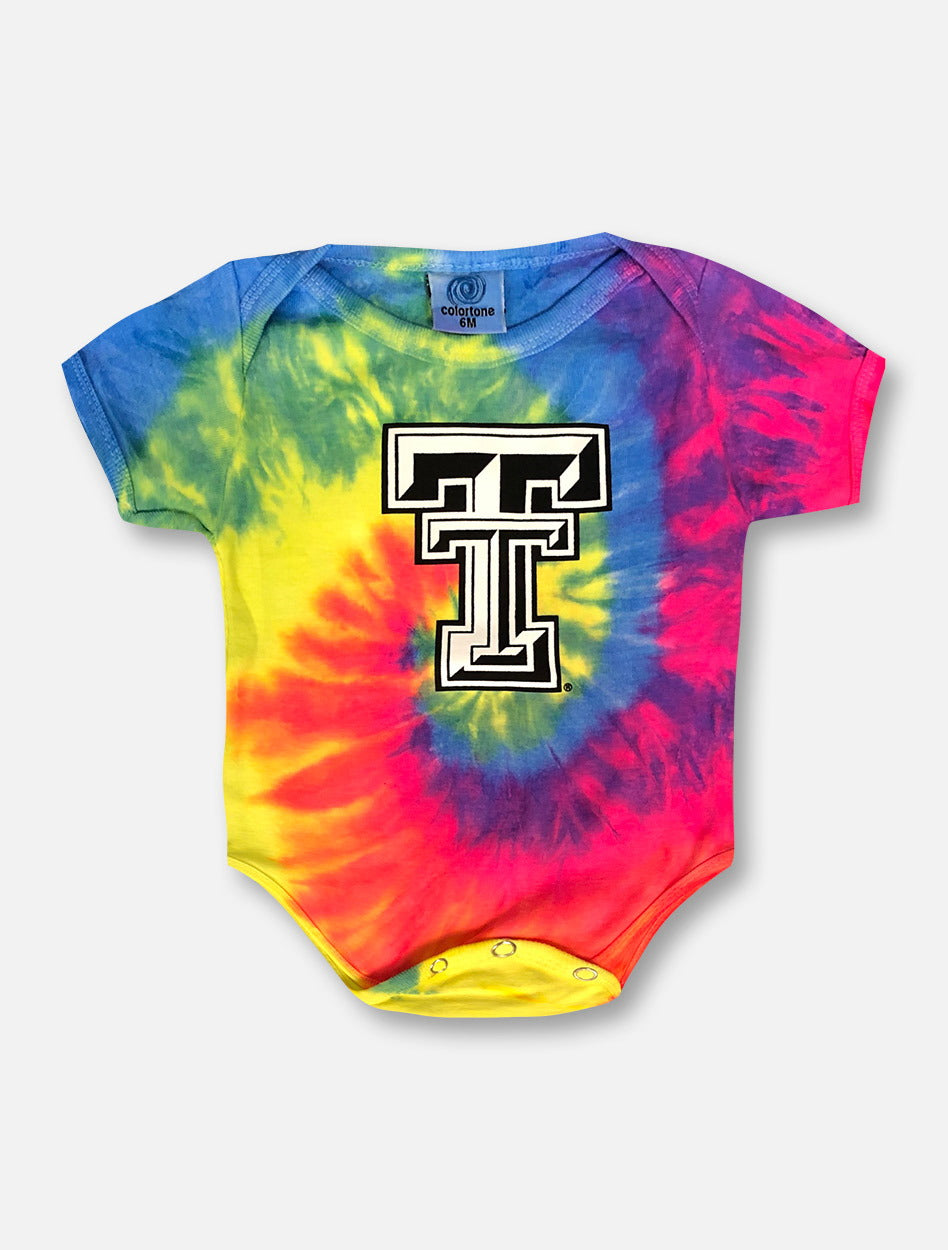 Texas Tech Red Raiders Black and White Double T Tie Dye INFANT Onesie