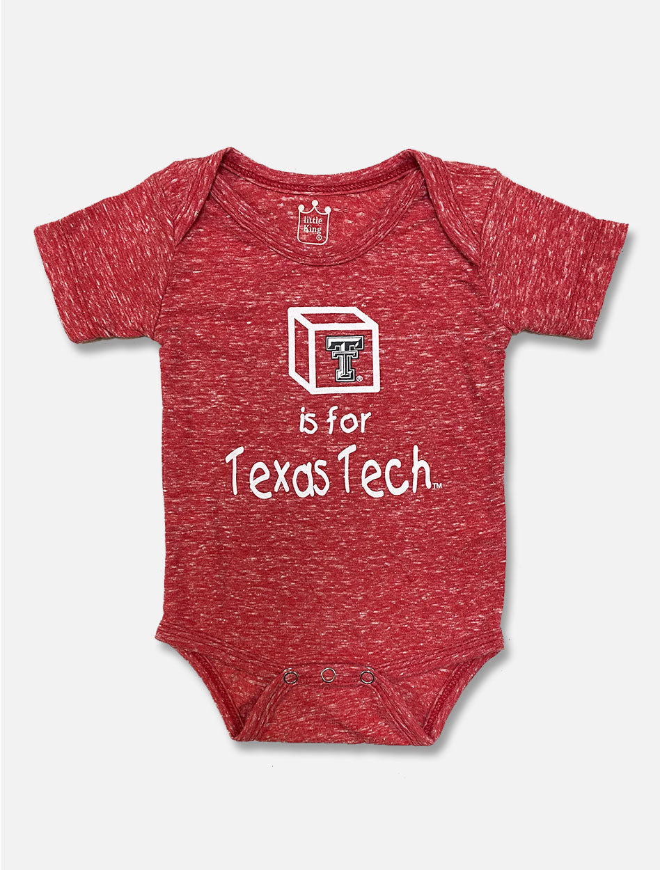 Texas Tech Red Raiders T is for TECH Heathered Onesie