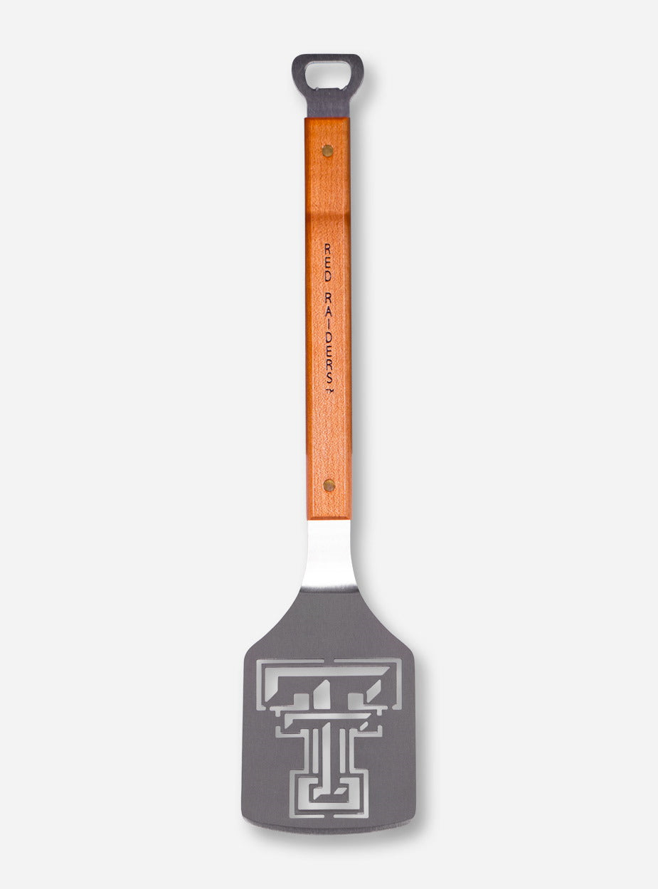 Texas Tech Red Raiders & Cutout Double T on Wood & Metal Spatula