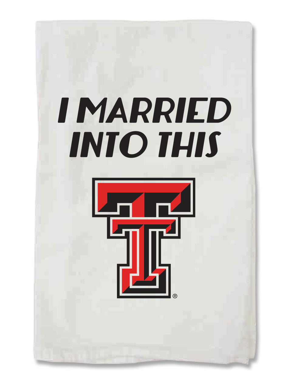 Texas Tech Double T "I Married Into This" Organic Cotton Tea Towel