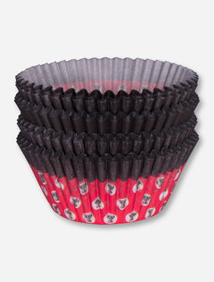 100 Double T Pattern Black & Red Baking Cups - Texas Tech