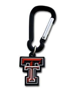 Carabiner & Double T Black Keychain