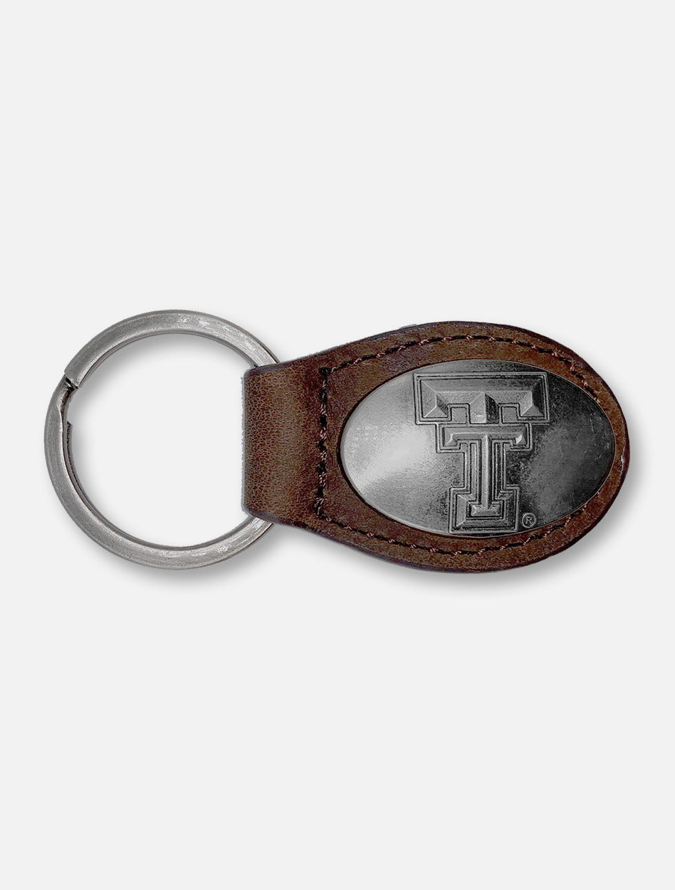 Double T With Rubber Grip Pewter Keychain