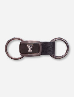 Texas Tech "Prestige" Metal and Leather Keychain