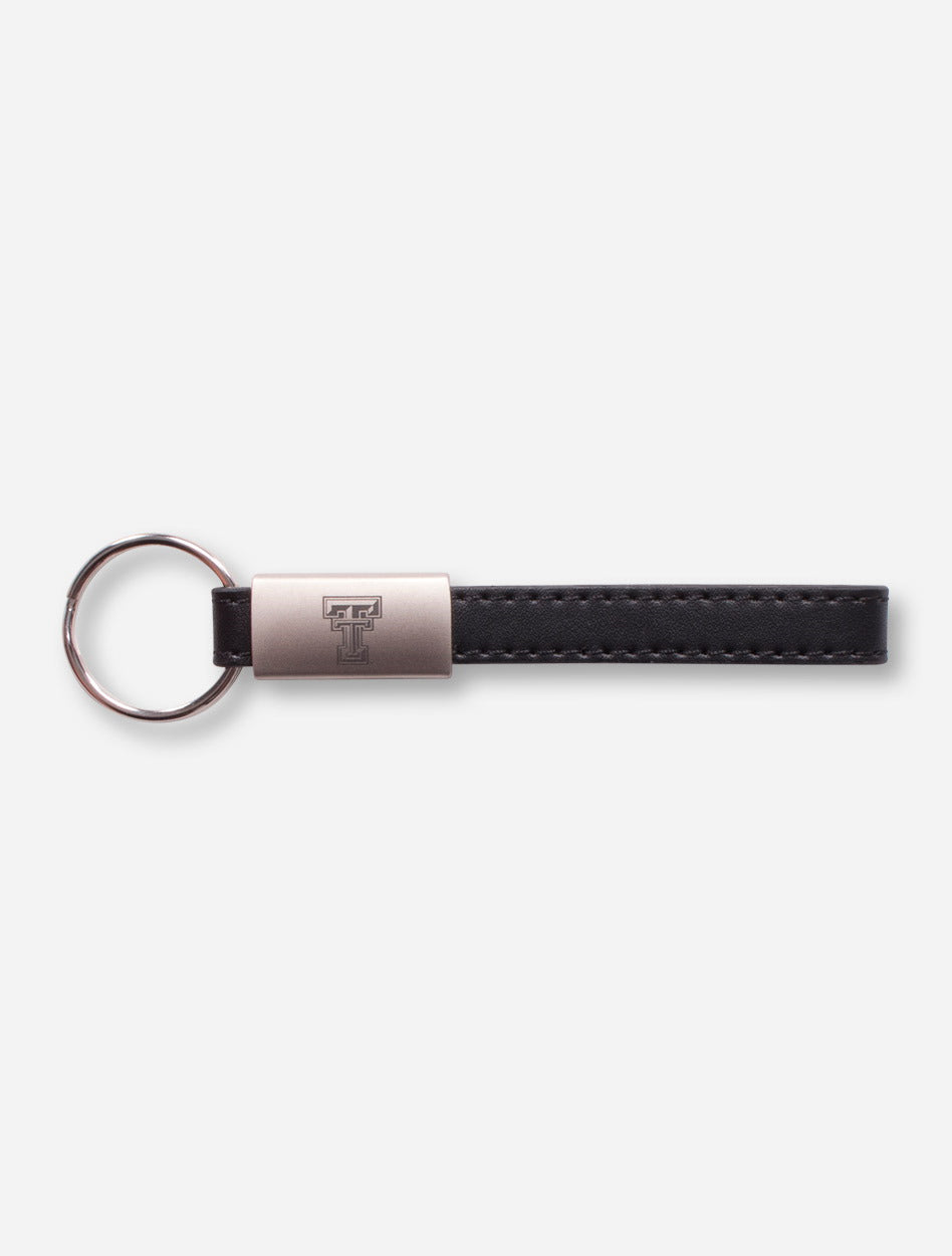 Texas Tech Double T Leather Strap Keychain