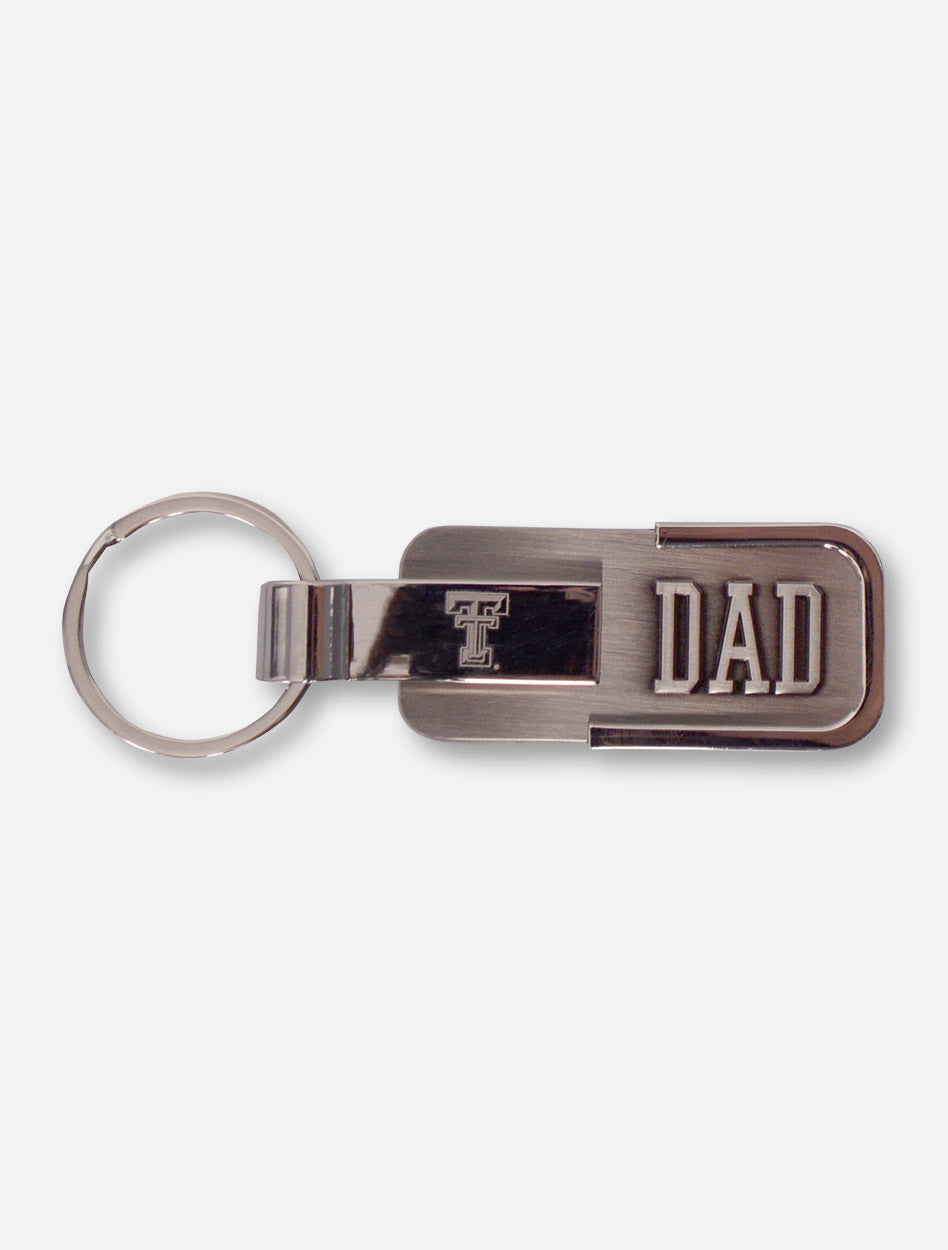 Texas Tech Dad Metal Engraved Keychain