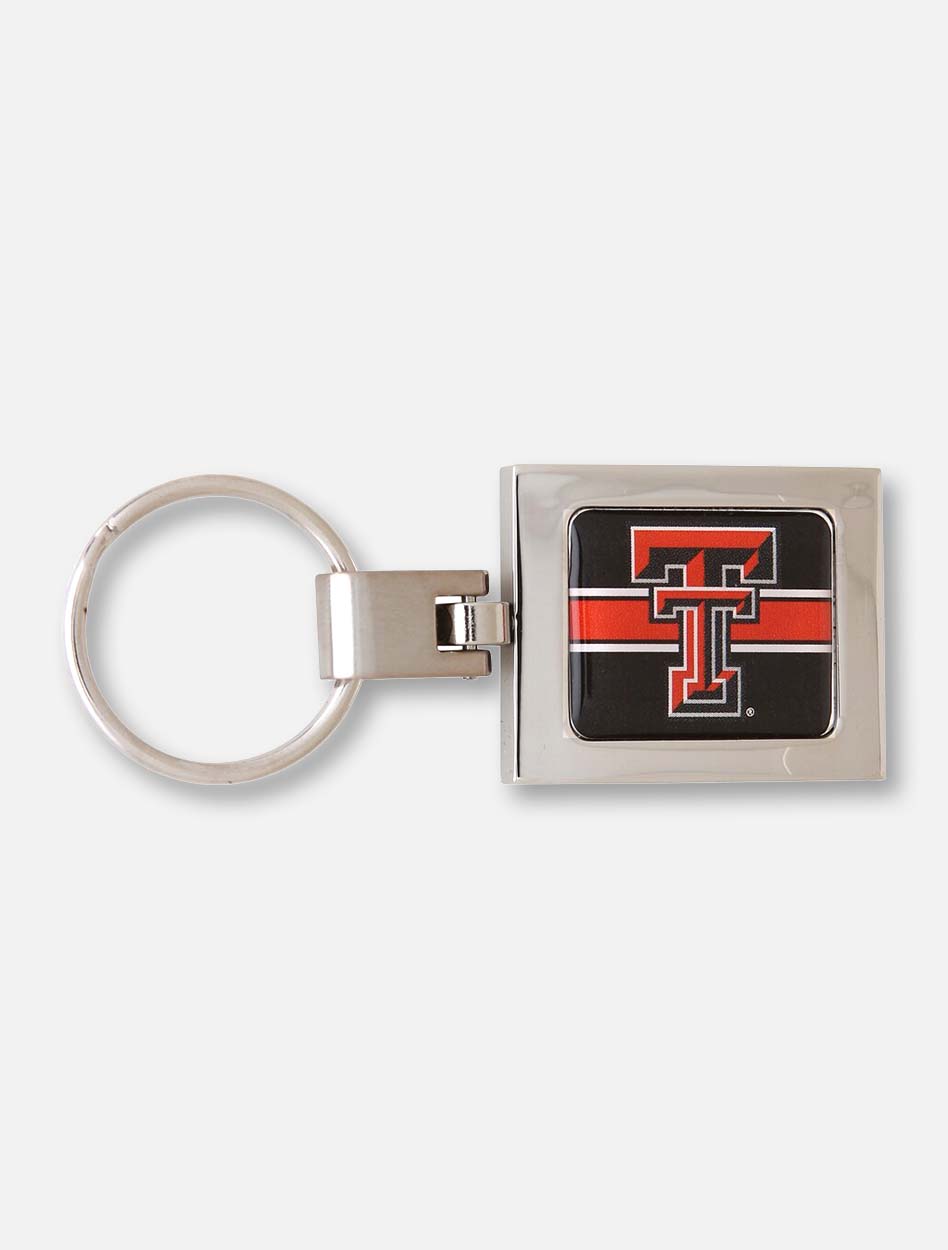 Wincraft Texas Tech Premium Domed Double T on Square Keychain