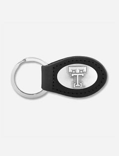 Texas Tech Red Raiders Double T Leather Keychain with Metal Concho