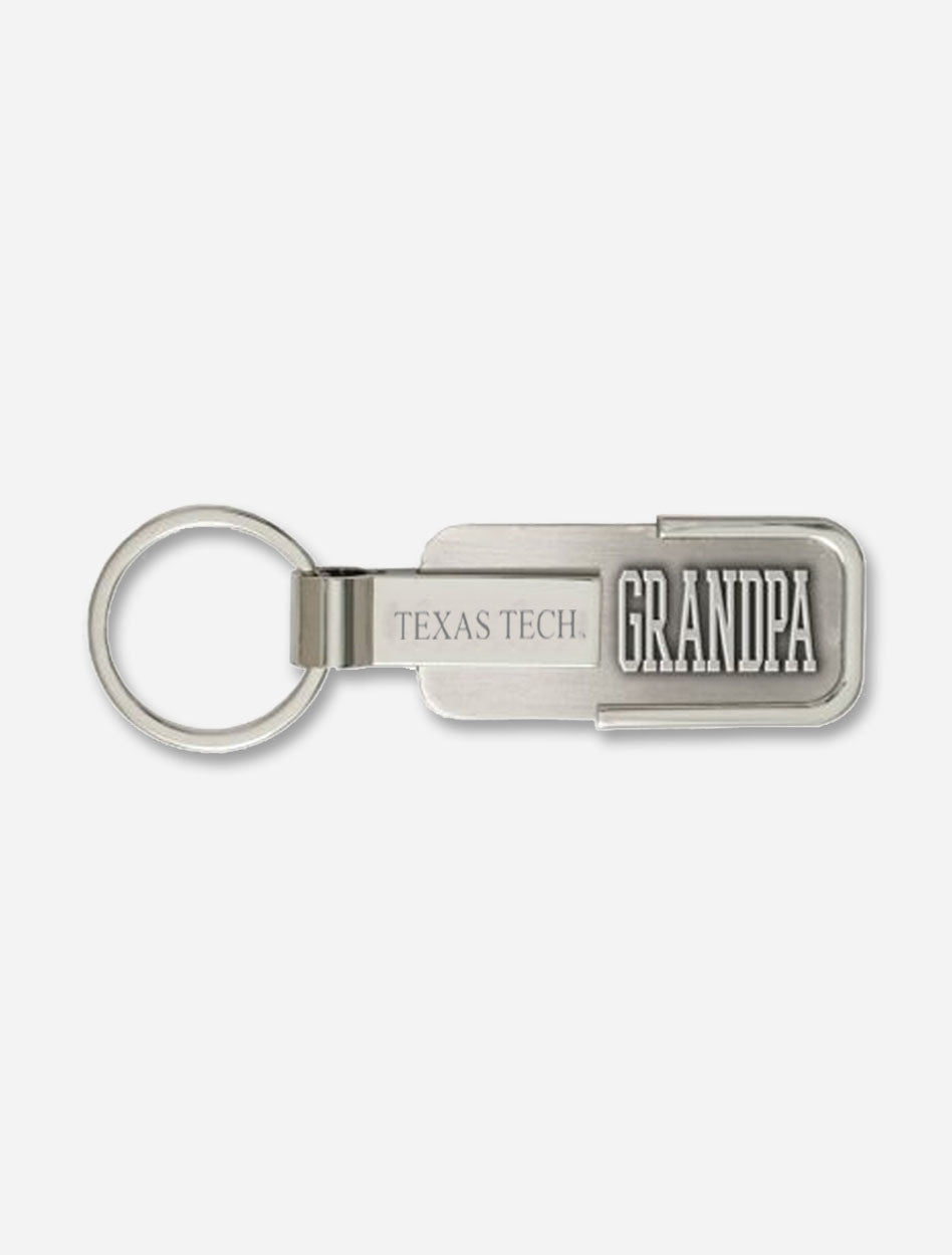 Texas Tech Double T Grandpa Metal Engraved Keychain