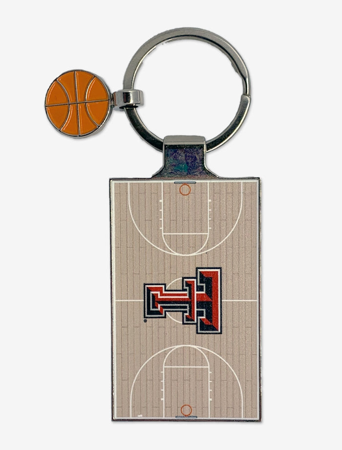 Texas Tech Basketball Court Metal Keychain