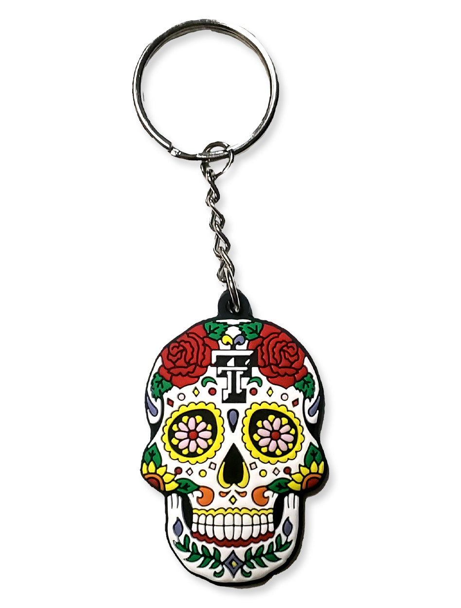 Texas Tech Dia De Los Muertos "Sugar Skull" Rubber Keychain