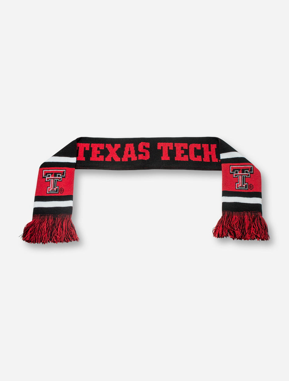 Texas Tech & Double T on Fringed YOUTH Black Scarf