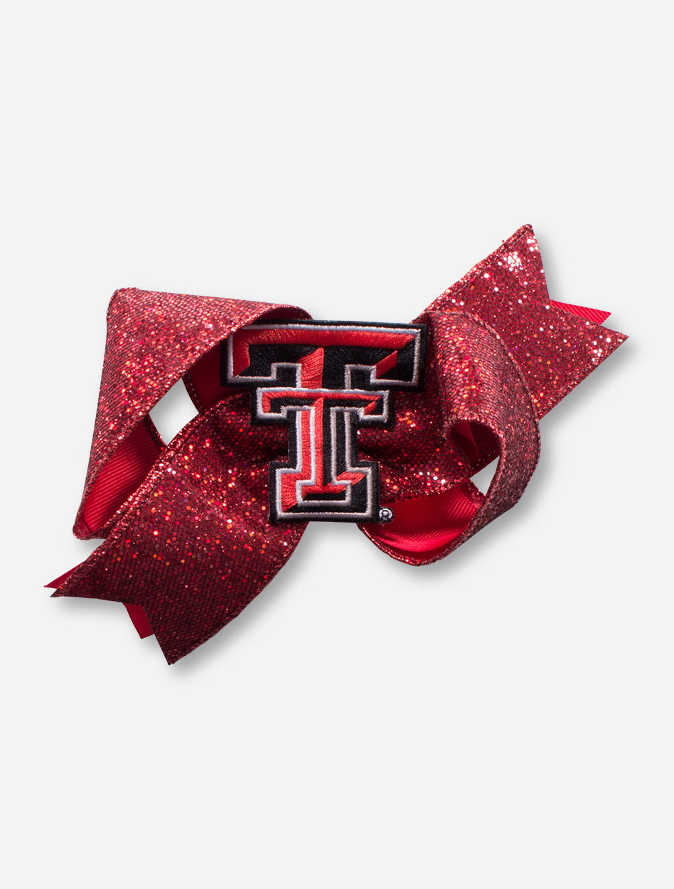 Texas Tech Double T Glitter Oversized Red Bow