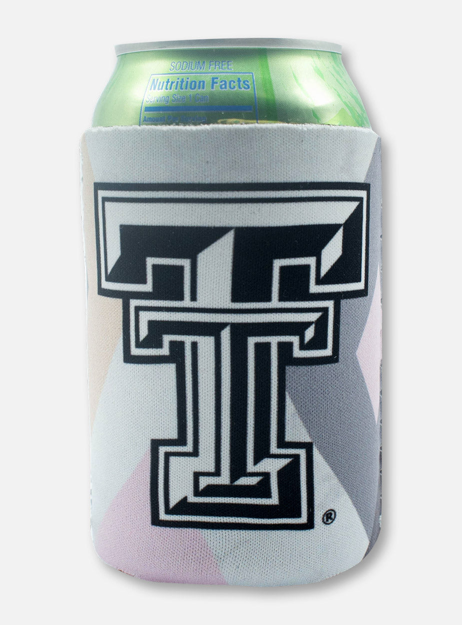 Texas Tech Red Raiders Black and White Double T Reversible Marbling Can Cooler