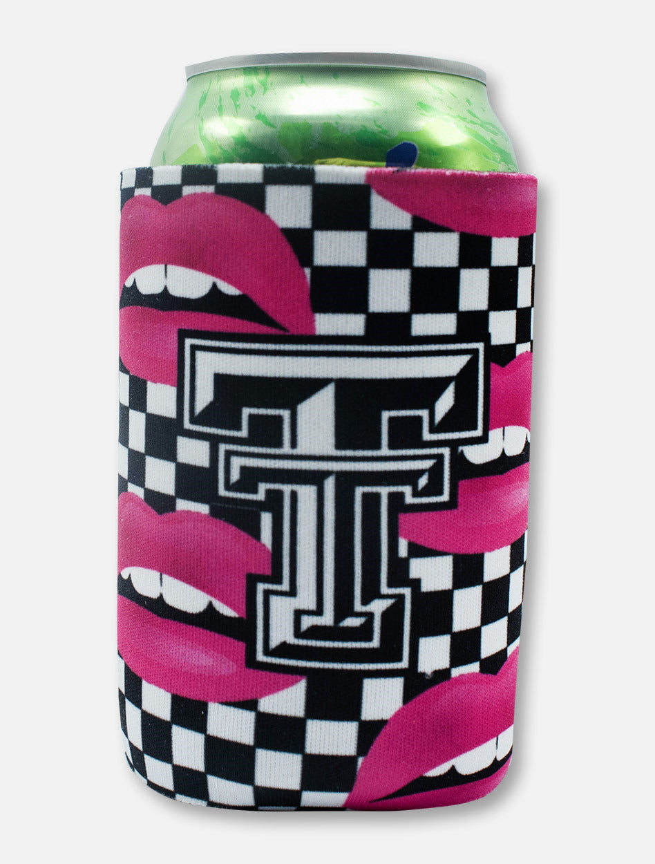 Texas Tech Black and White Double T "Lips" Can Cooler