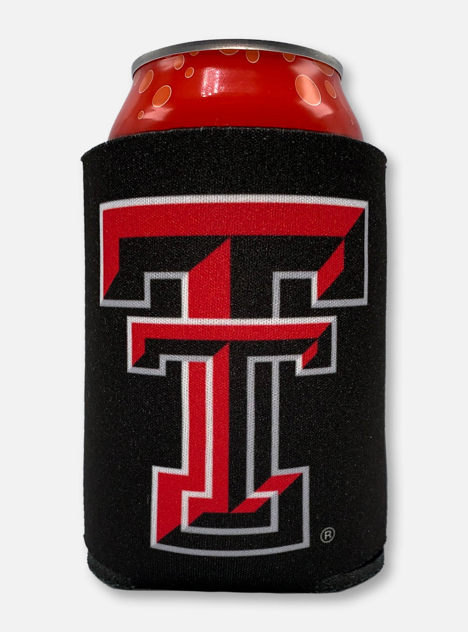 Texas Tech Red Raiders Double T Rugged Football Font Can Cooler