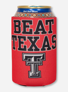 Beat Texas & Double T on Red Can Cooler- Texas Tech
