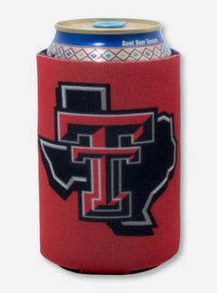 Texas Tech Lone Star Pride Logo on Red Can Cooler