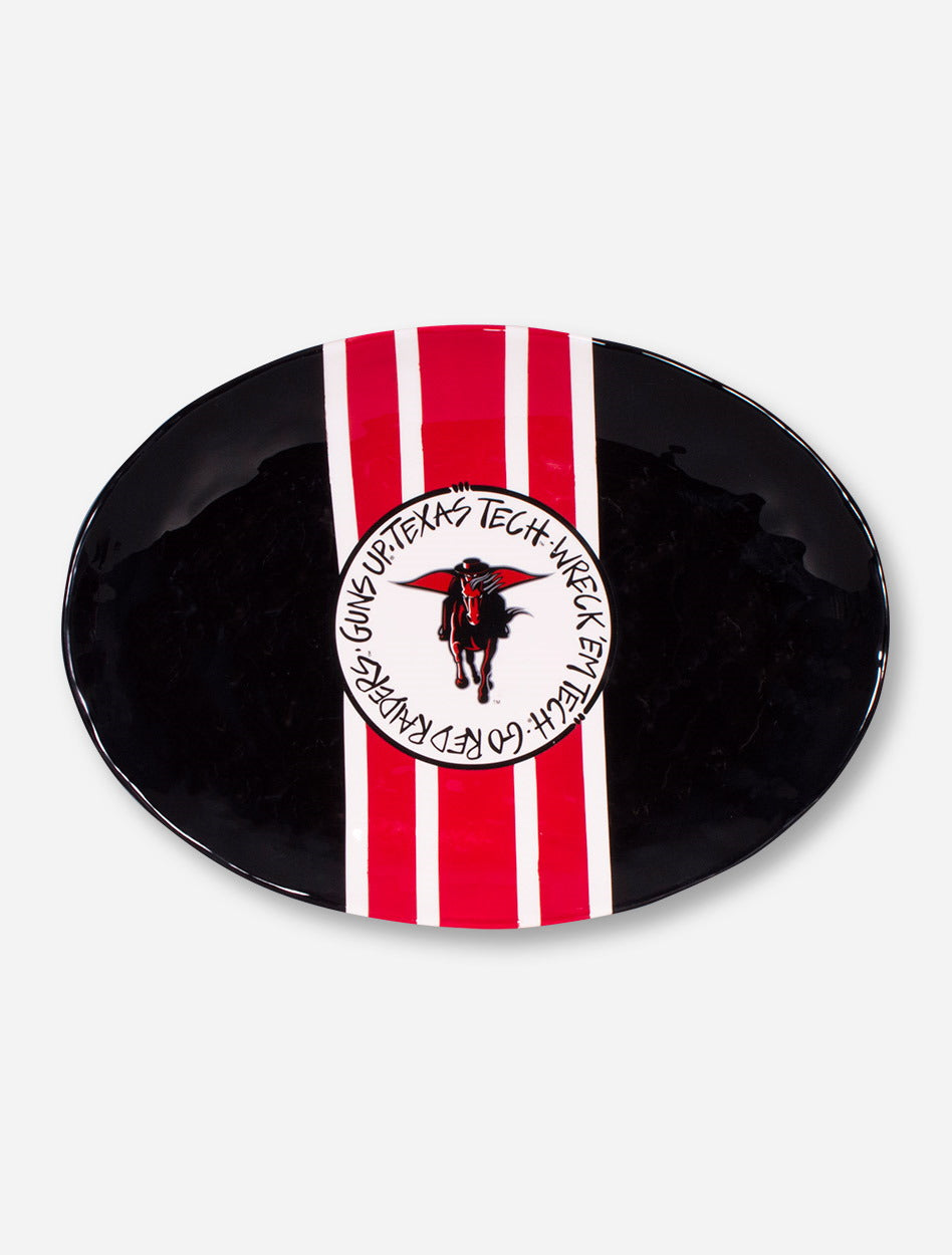 Texas Tech Masked Rider on Oval Serving Plate