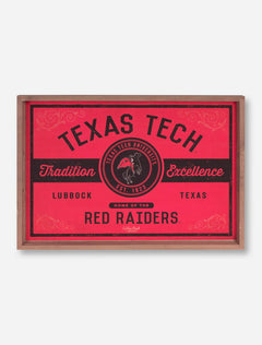 Texas Tech Vintage Label Glass Top Serving Tray