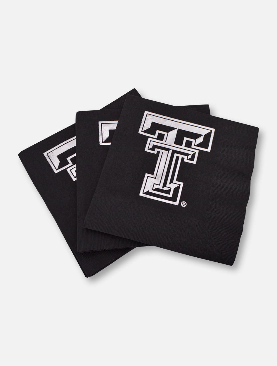 Texas Tech Red Raiders Metallic Silver Double T 3-Ply Napkins