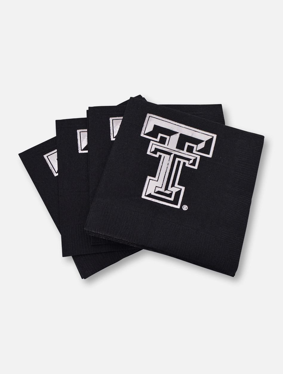 Texas Tech Red Raiders Metallic Silver Double T 3-Ply Napkins