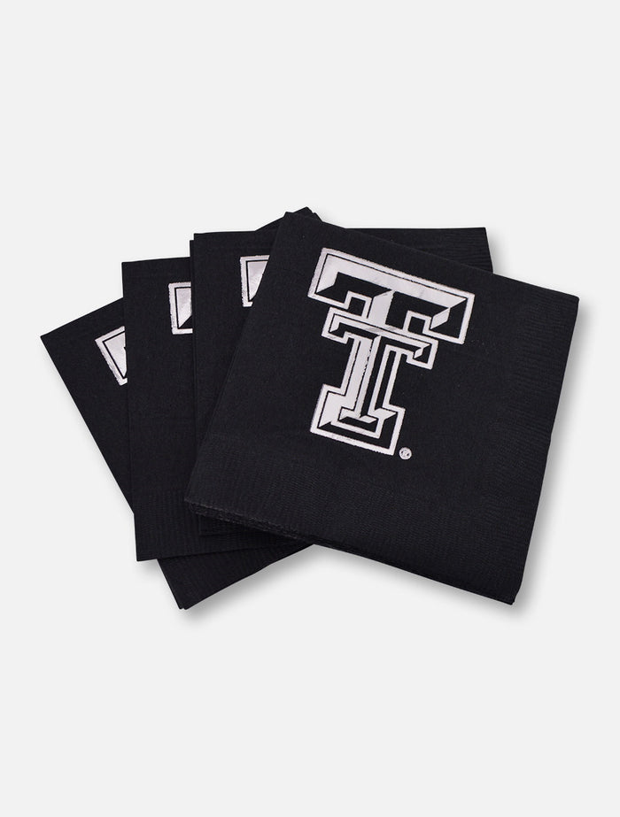 Texas Tech Red Raiders Metallic Silver Double T 3-Ply Napkins
