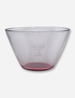 Double T on 1 Quart Clear & Red Glass Serving Bowl