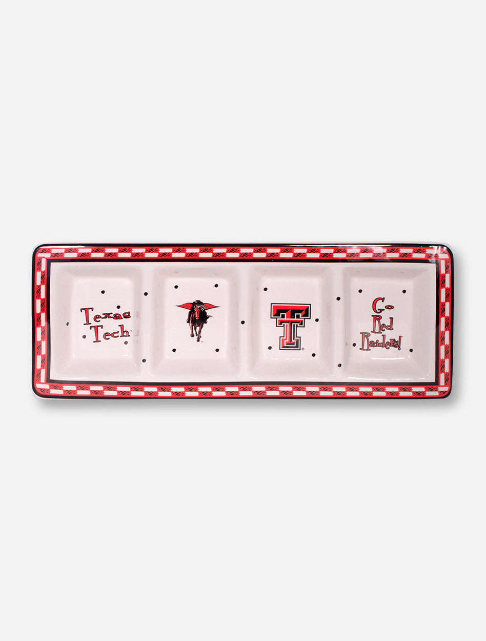 Texas Tech 4 Sectional Ceramic Tray