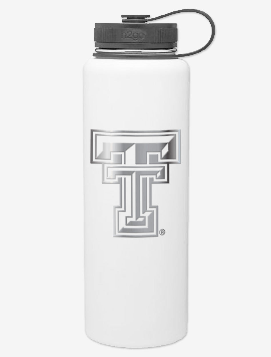 H2GO "Venture Silver Metallic Double T " Wide Mouth 40oz Water Bottle