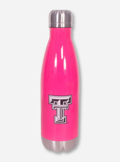 Texas Tech Double T Twist on Stainless Steel Neon Pink Water Bottle