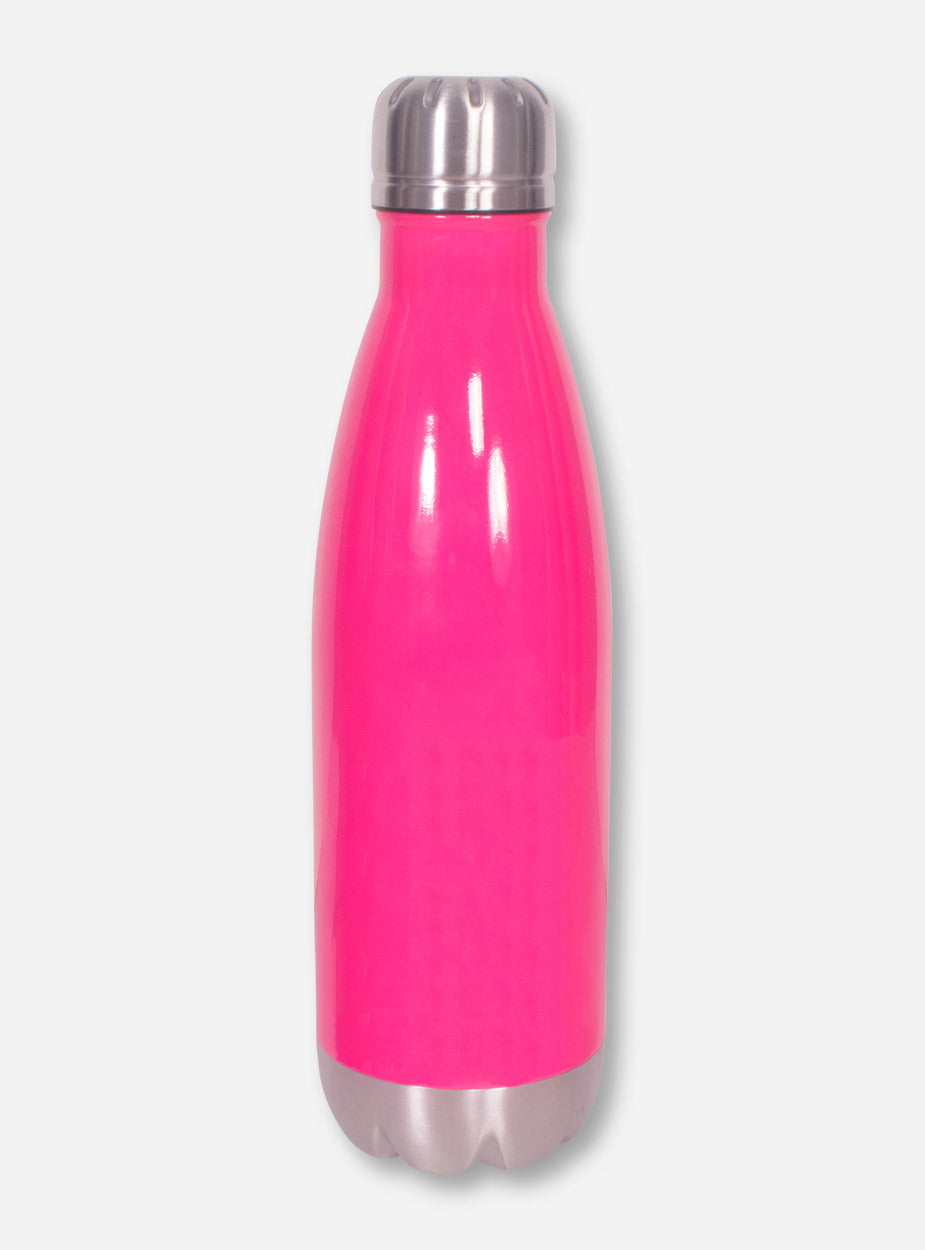 Texas Tech Double T Twist on Stainless Steel Neon Pink Water Bottle